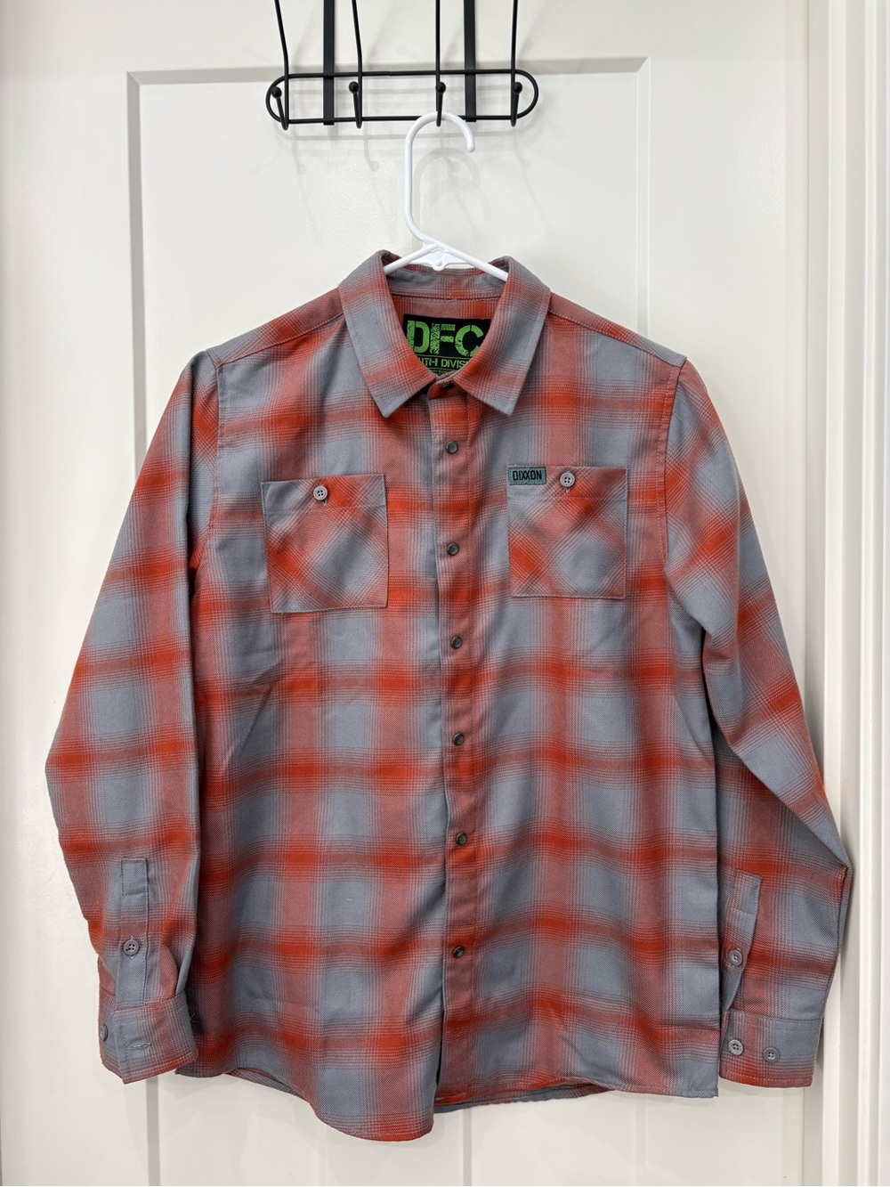 DIXXON Gray and Red Plaid Button-Down Shirt